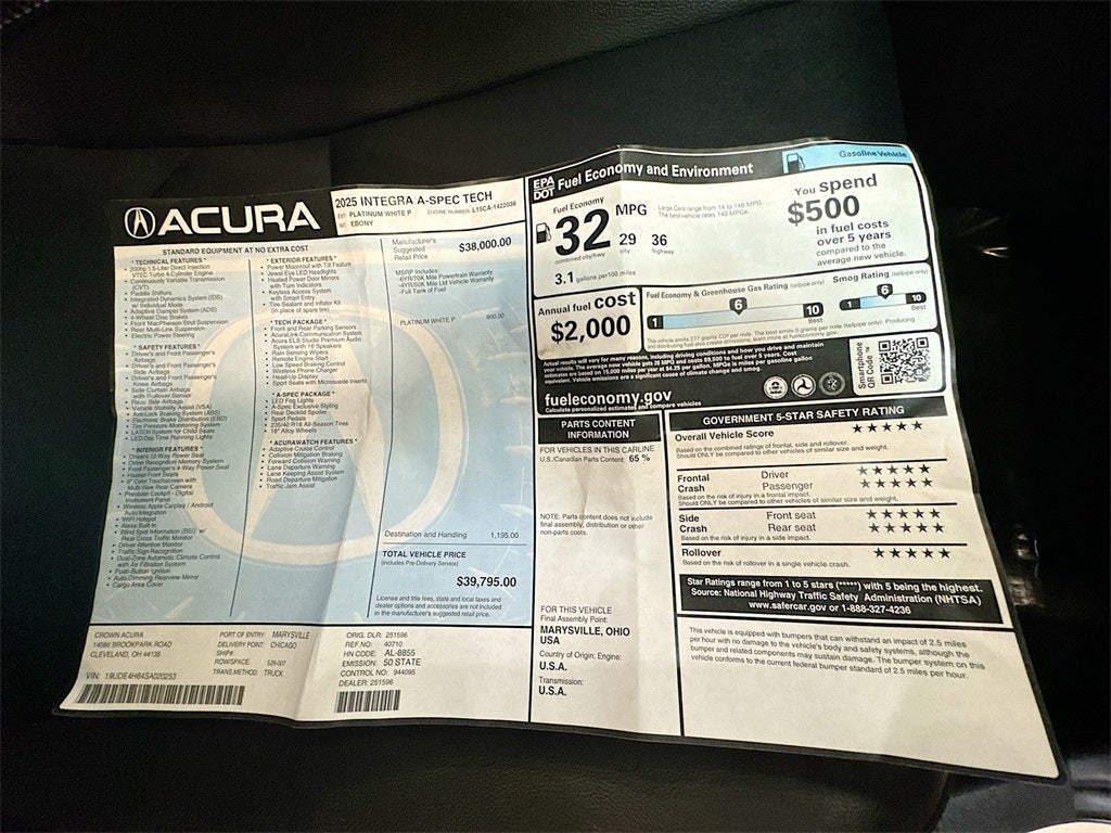 2025 Acura Integra A-Spec Tech Package