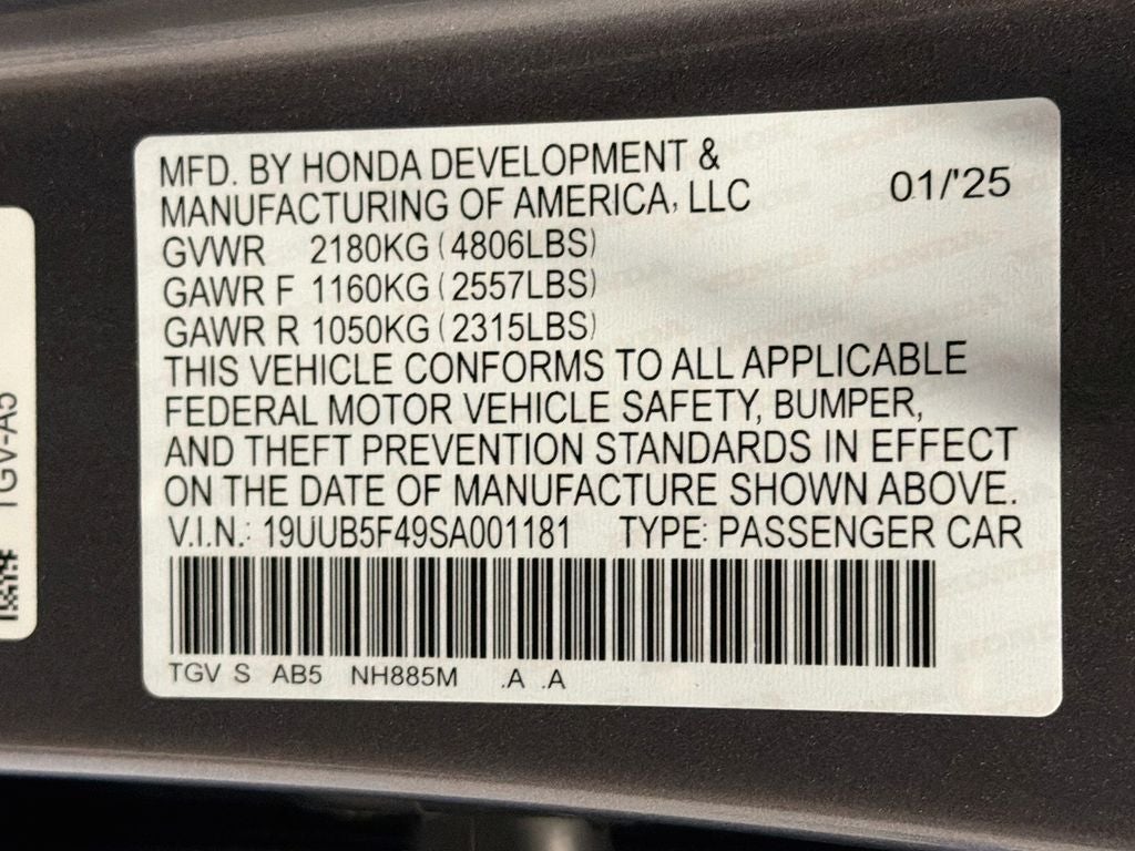 2025 Acura TLX Technology Package