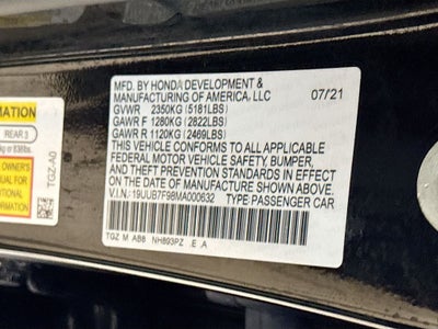 2021 Acura TLX Type S w/Performance Tire