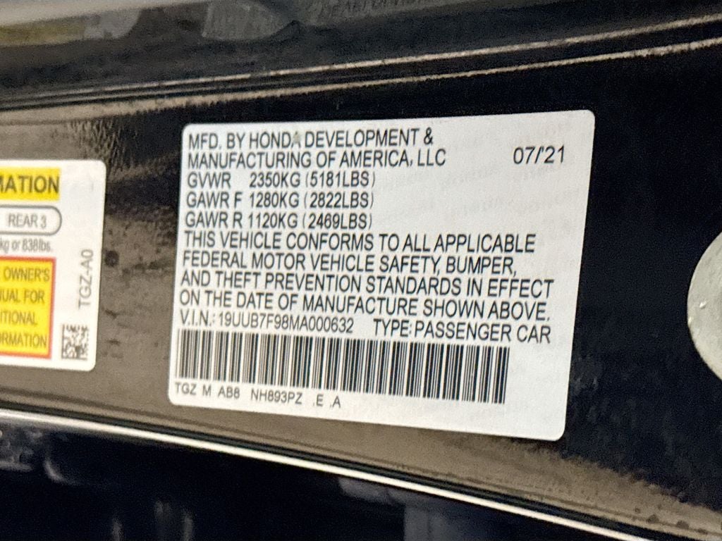 2021 Acura TLX Type S w/Performance Tire