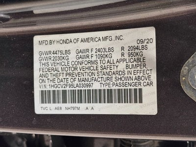 2020 Honda Accord Touring 2.0T