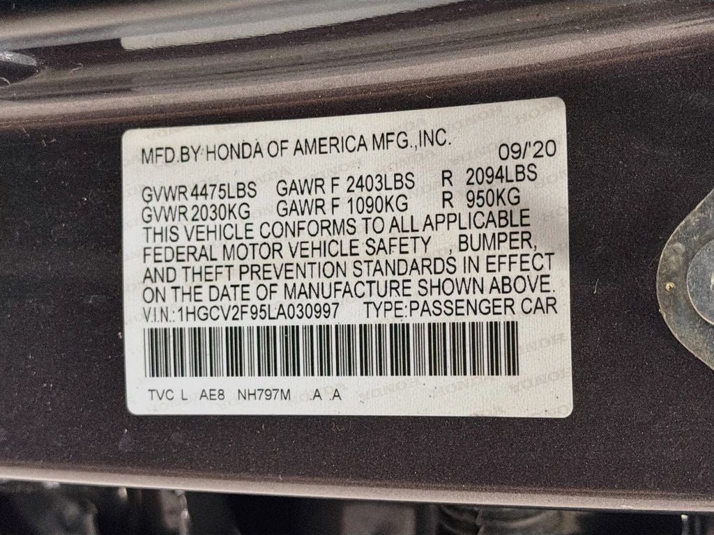 2020 Honda Accord Touring 2.0T