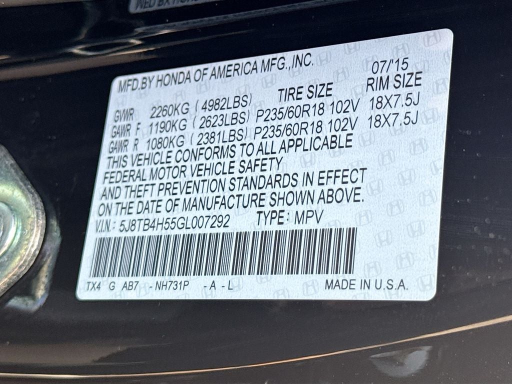 2016 Acura RDX Base AWD w/Technology Package