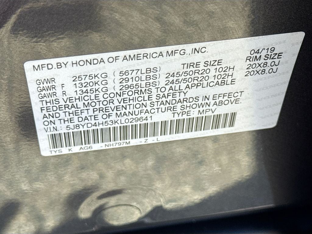 2019 Acura MDX 3.5L Technology Package SH-AWD