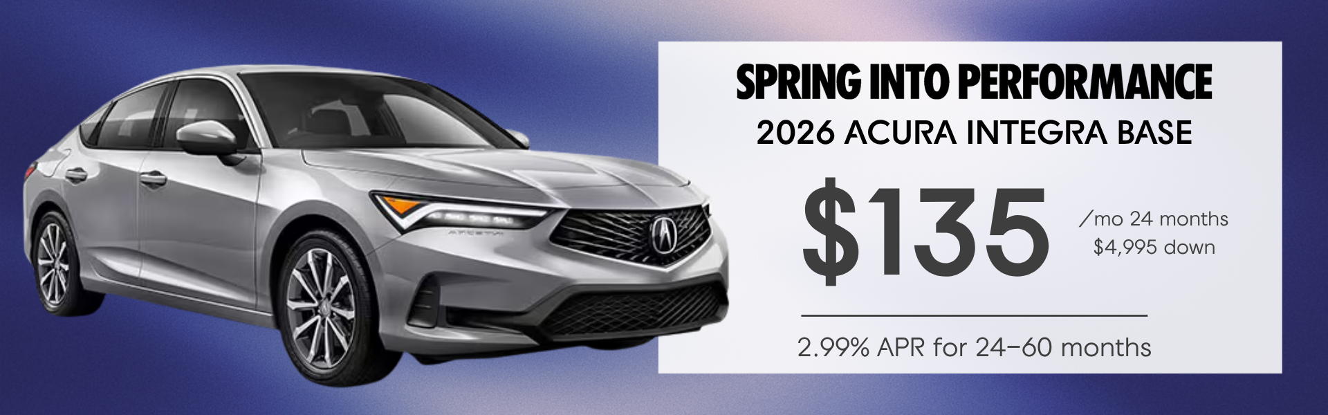 2026 Acura Integra Lease & Finance Specials