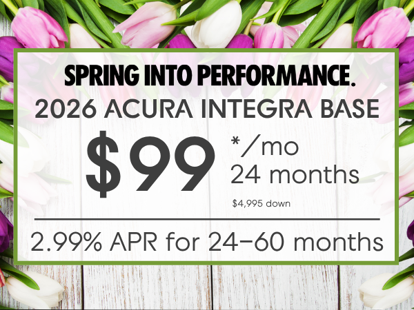 Lease 2026 Acura Integra for $99/ month 24 months
