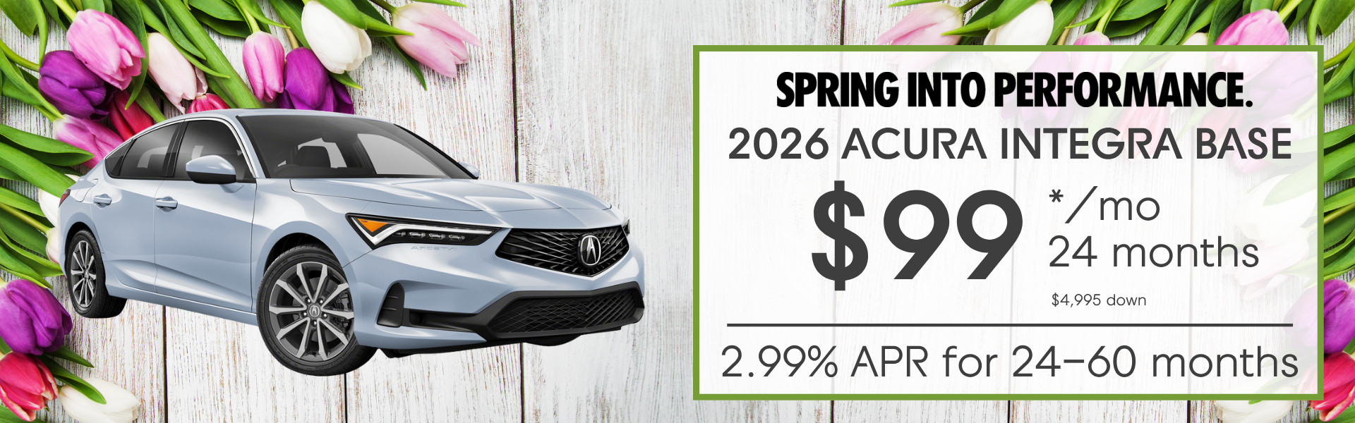 Lease 2026 Acura Integra for $99/ month 24 months