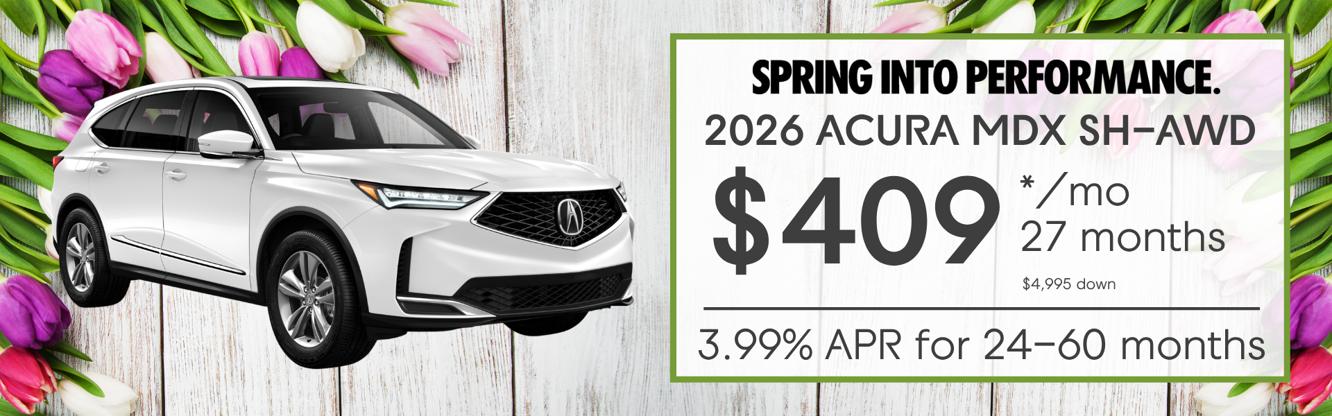 Lease 2026 Acura MDX for $409/month for 27 months