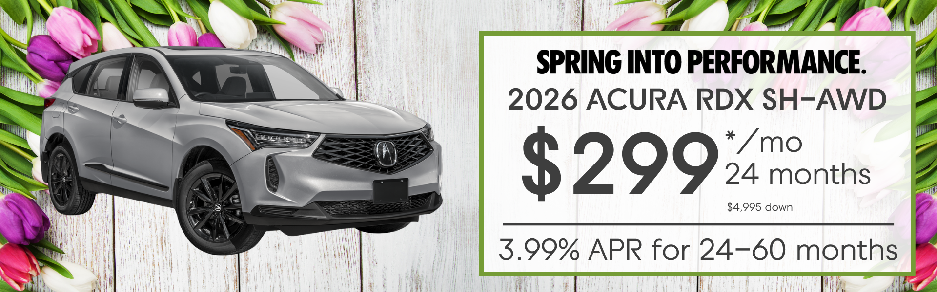Lease 2026 Acura RDX SH-AWD $299/ month for 24 months